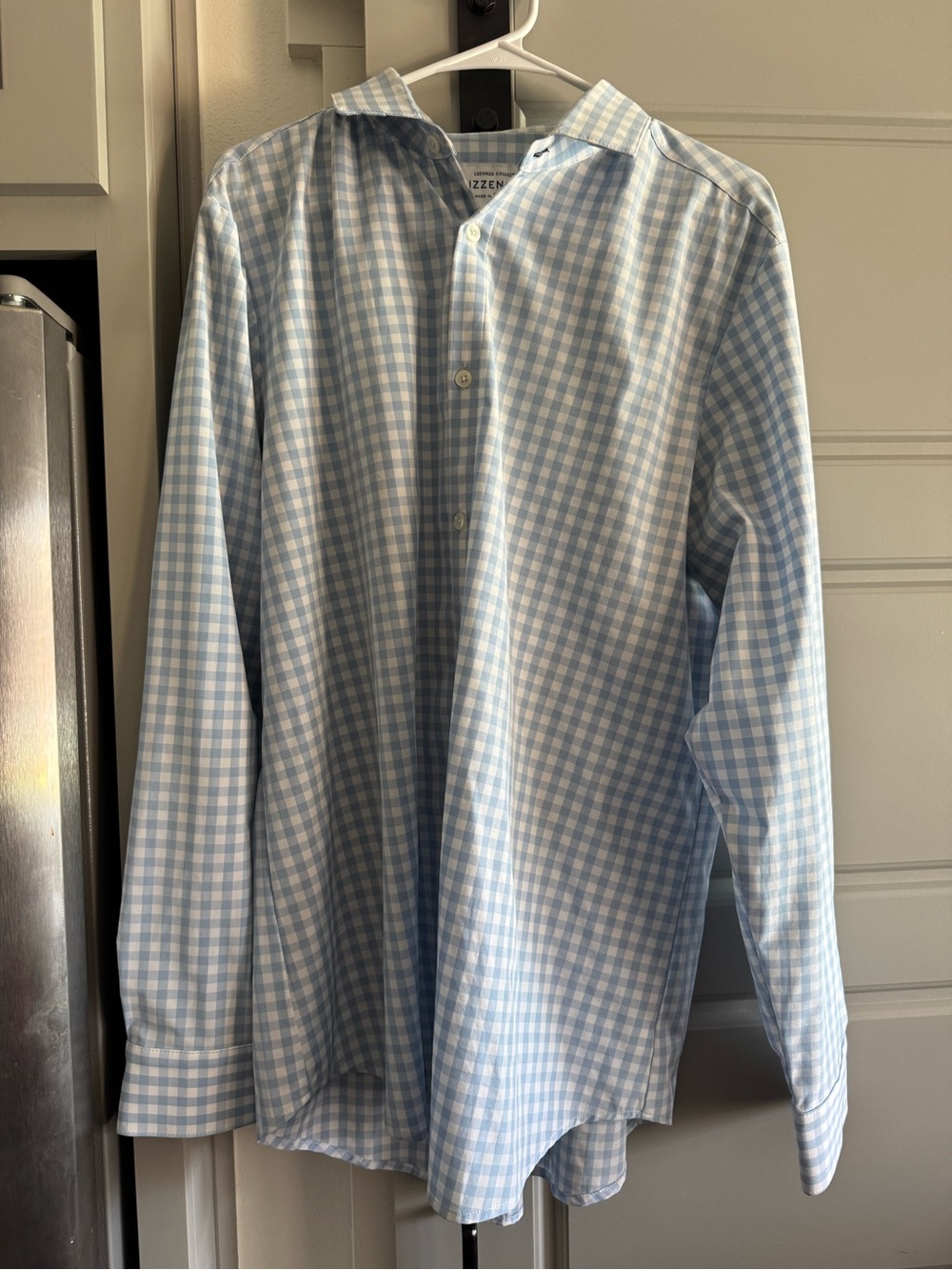Mizzen+Main Light Blue & White Gingham Dress Shirt